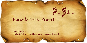Huszárik Zseni névjegykártya
